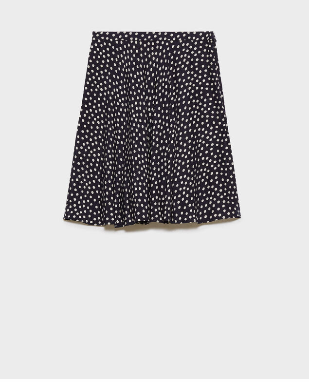 Falda corta de seda Small dots