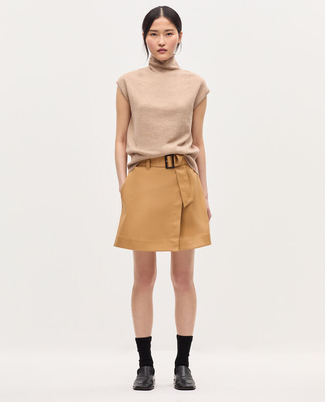 Jersey sin mangas de cachemir  K321 tan st pumpkin