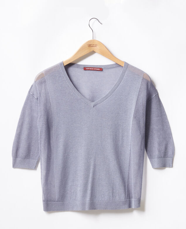 Jersey con detalles calados Washed blue