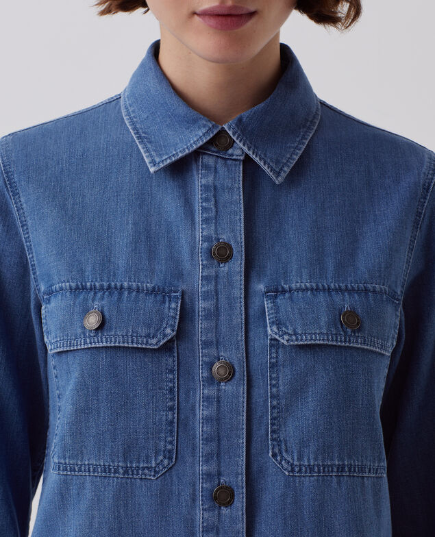 Camisa en denim de algodón J621 light blue