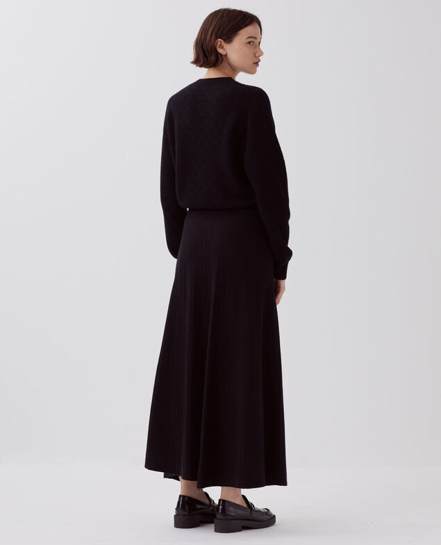 Falda larga de lana merino H091 black beauty