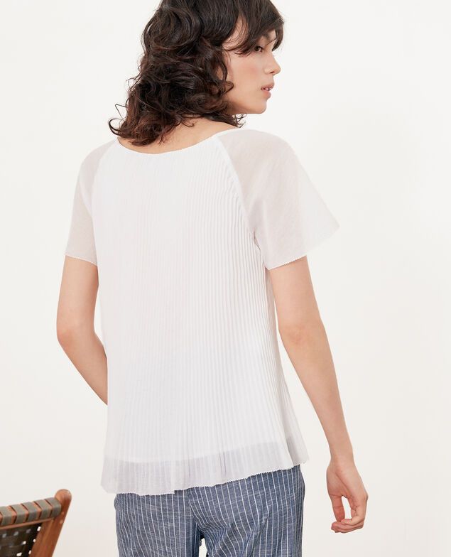 Blusa plisada Blanc