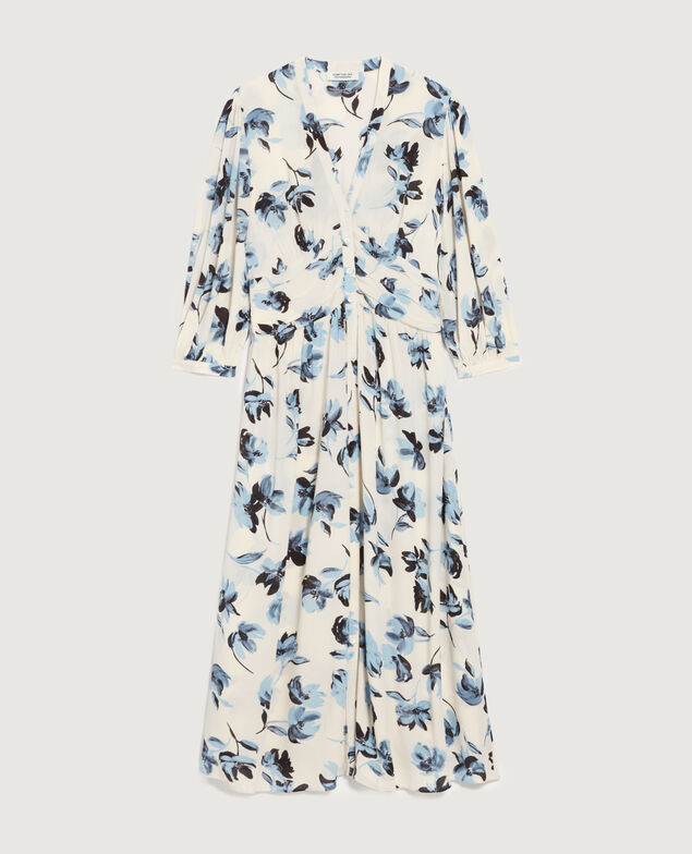 Vestido largo fluido K620 lily blue