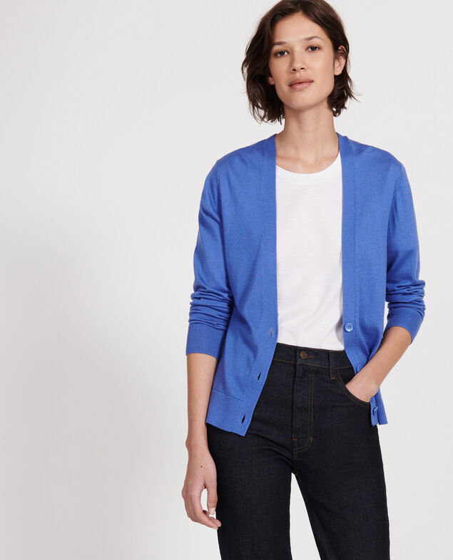 Cárdigan con seda Amparo blue