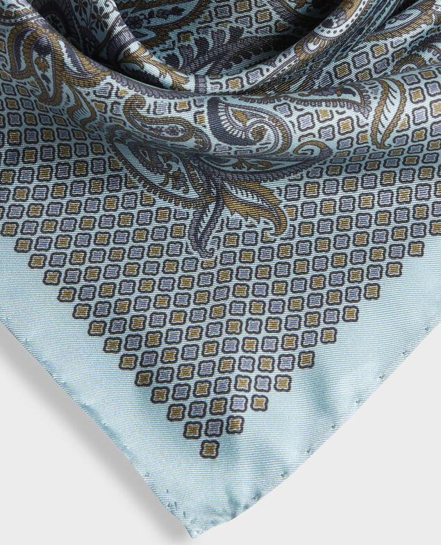 Pañuelo de seda estampado Stone blue