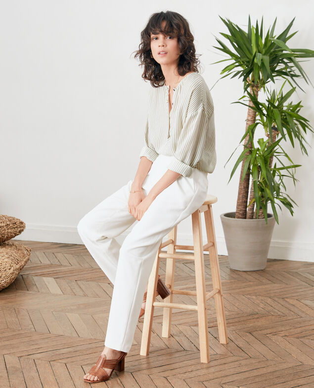 Pantalón de crepé Blanc