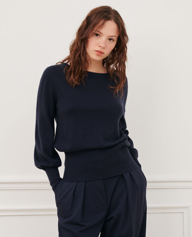 Jersey fino de cachemir con cuello de barco Night sky