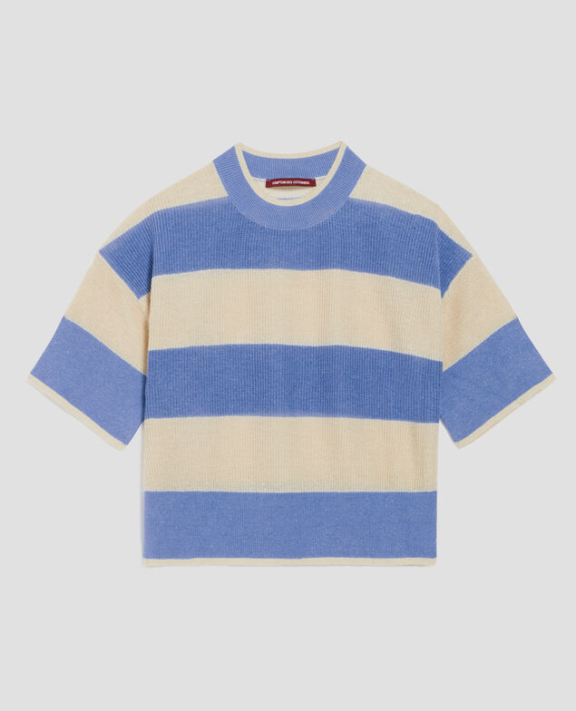 Jersey cropped de manga corta y lino H602 large savoie