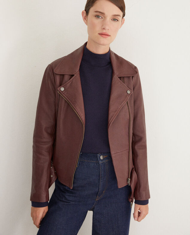 Chaqueta atemporal de cuero  Decadente chocolate