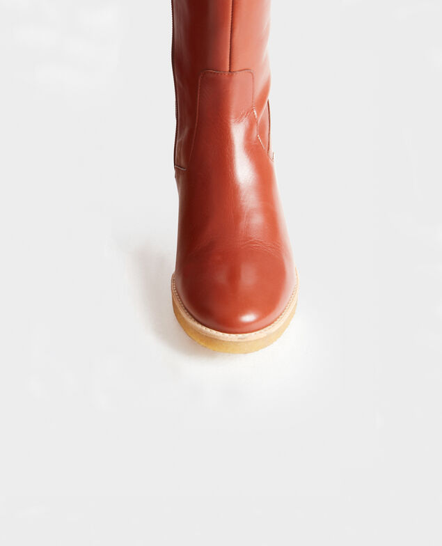 Botas de cuero con suela de crepé Brandy brown