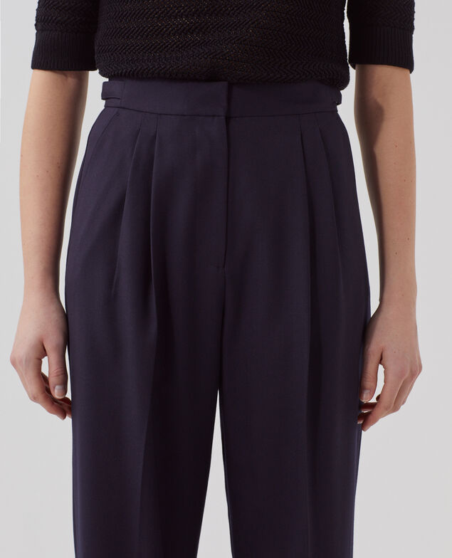 CAMILLE - Pantalón de lana con pinzas H695 night sky