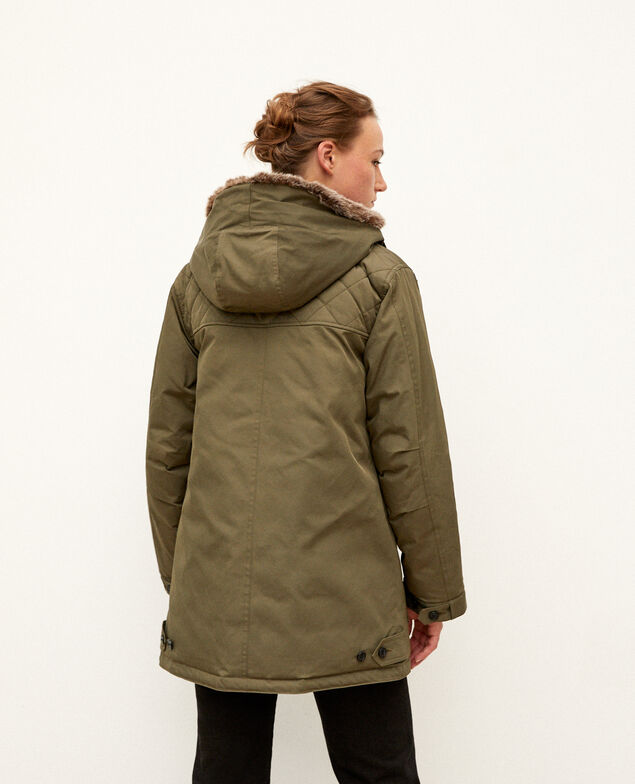 Parka con capucha Olive night