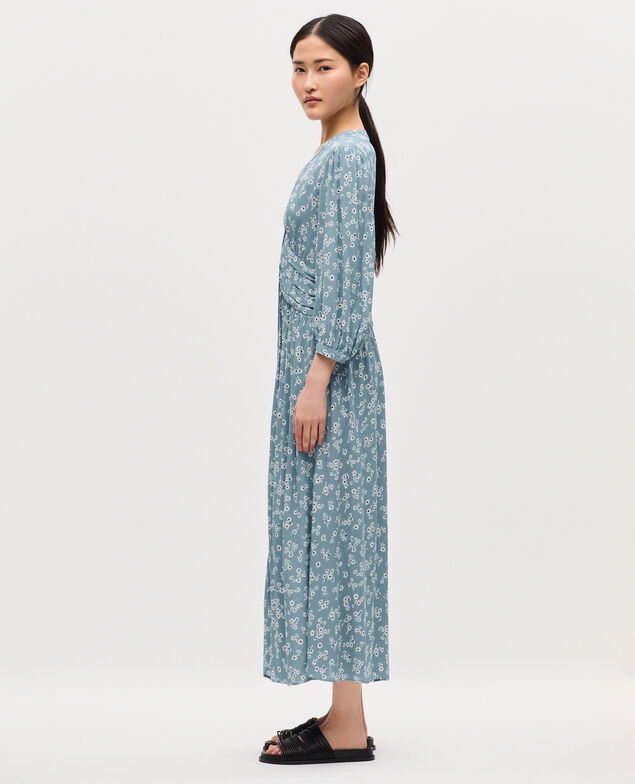 Vestido largo fluido K610 daisy blue