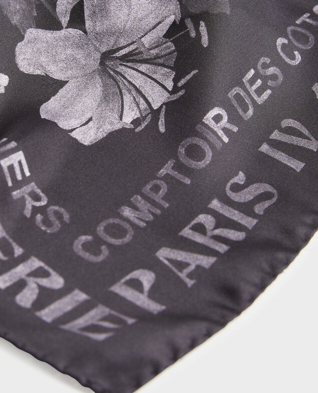 Foulard cuadrado de seda Black beauty