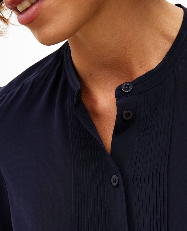 Camisa fluida de seda con manga larga Night sky