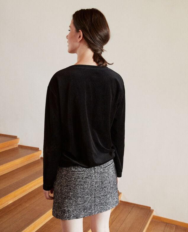 Sudadera de terciopelo Negro