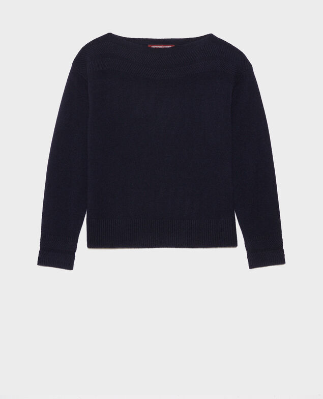 Jersey de cachemir con cuello de barco Night sky