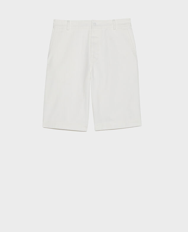 Bermudas con tela de algodón Optical white