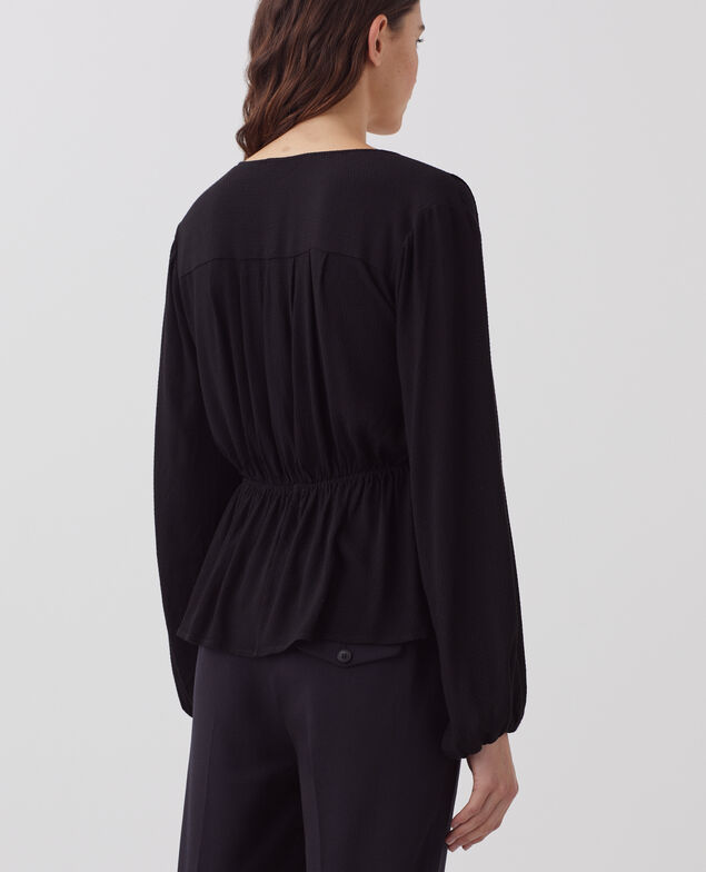 Blusa cruzada fluida H091 black beauty