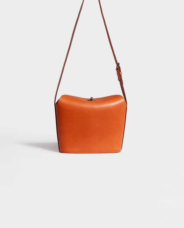 Bolso de cuero con bandolera corta Camel