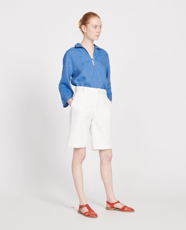 Bermudas con tela de algodón Optical white