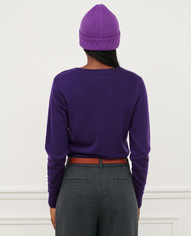 Jersey cuello redondo de lana merino 6021c acai