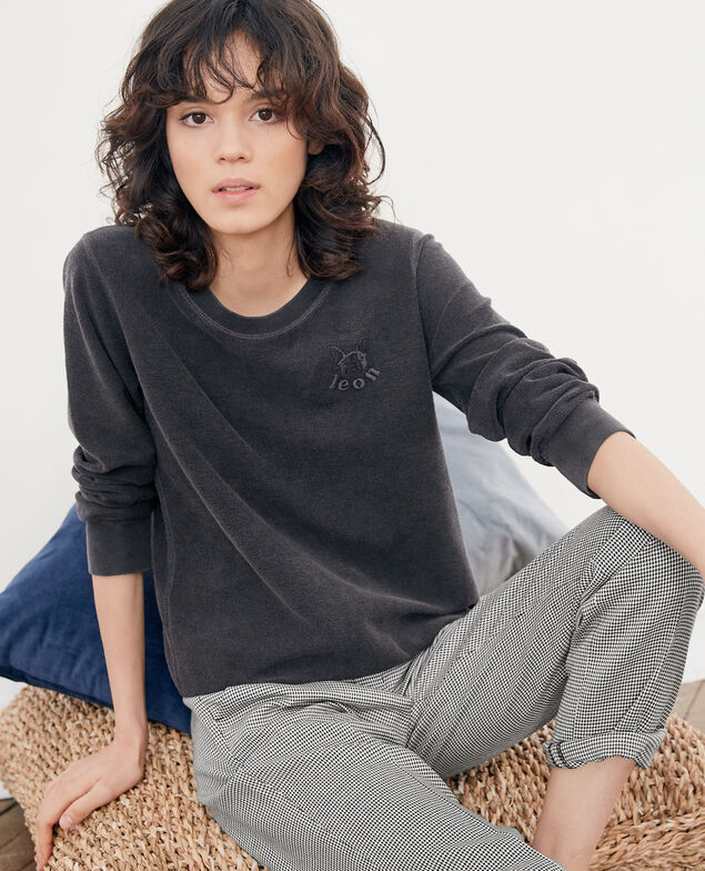 Sudadera Léon efecto del revés Noir