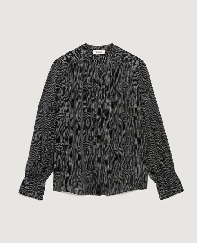 Camisa fluida de manga larga K093 stripes black