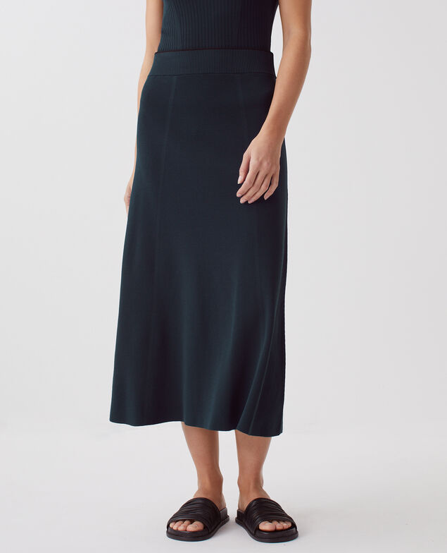 Falda midi de punto J690 blueberry