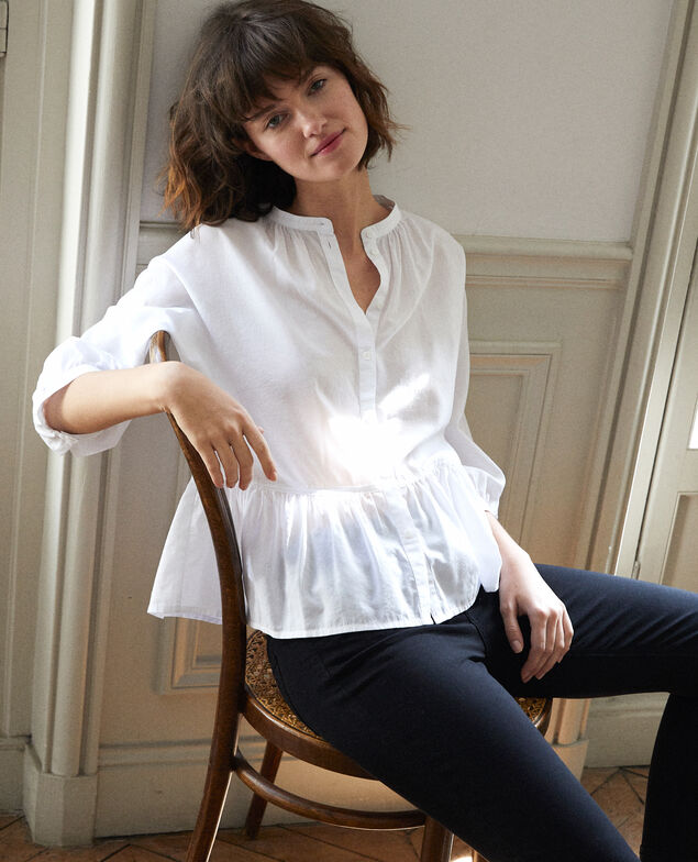 Blusa con faldón Blanco