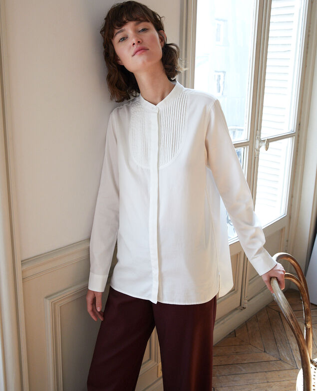 Camisa cuello mao Blanco