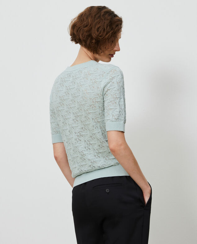 Jersey de algodón y lino Blue haze