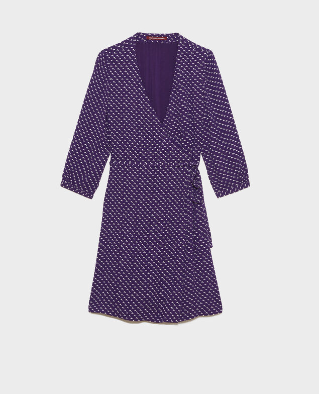 Vestido cruzado estampado Birdy acai