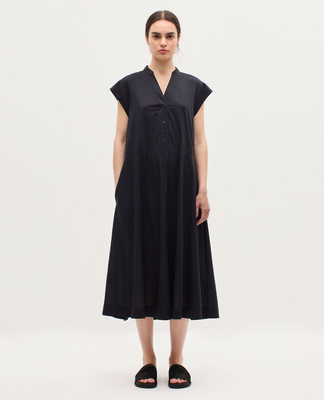 Vestido midi de gasa de algodón K080 vulcan gray