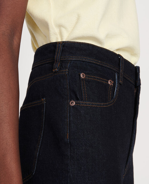 Jeans talle alto y corte recto Denim rinse