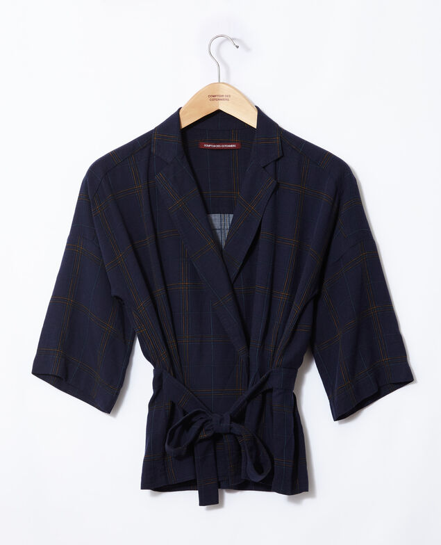 Camisa con cinturón Azul