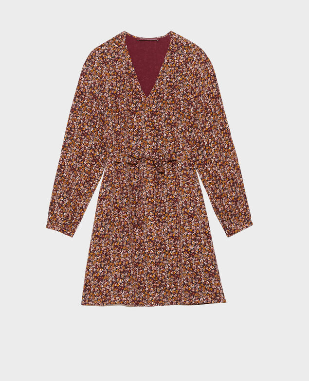 Vestido corto de seda Liberty cabernet