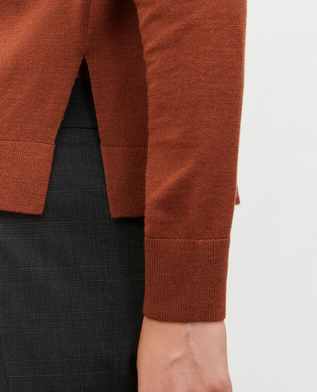 Jersey de lana merino con cuello subido Tortoise shell