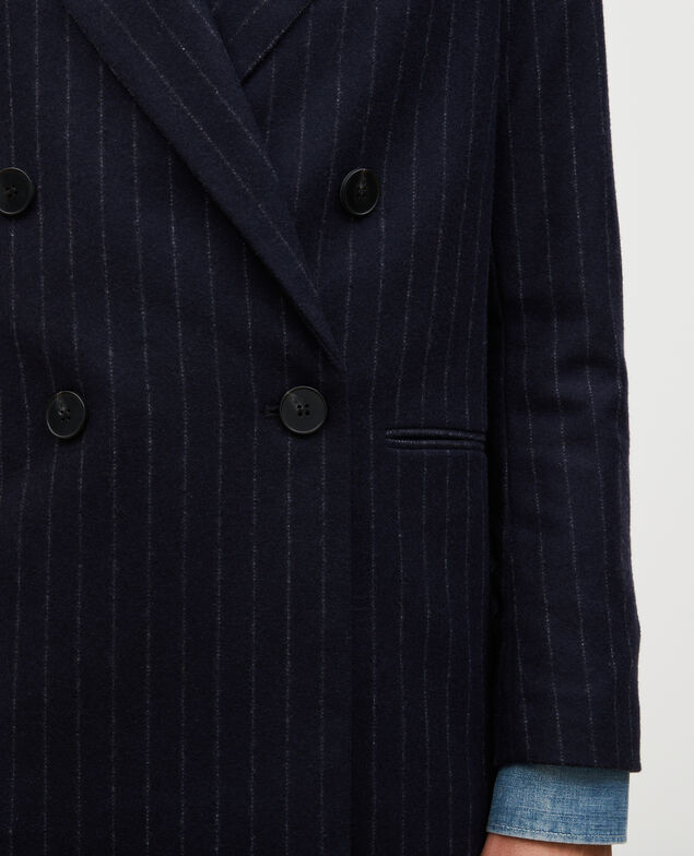 Blazer cruzado de lana Stripes night sky