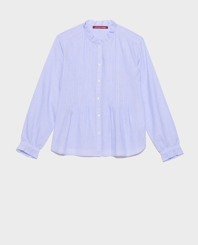 Camisa de algodón 0612 blue mini stripes