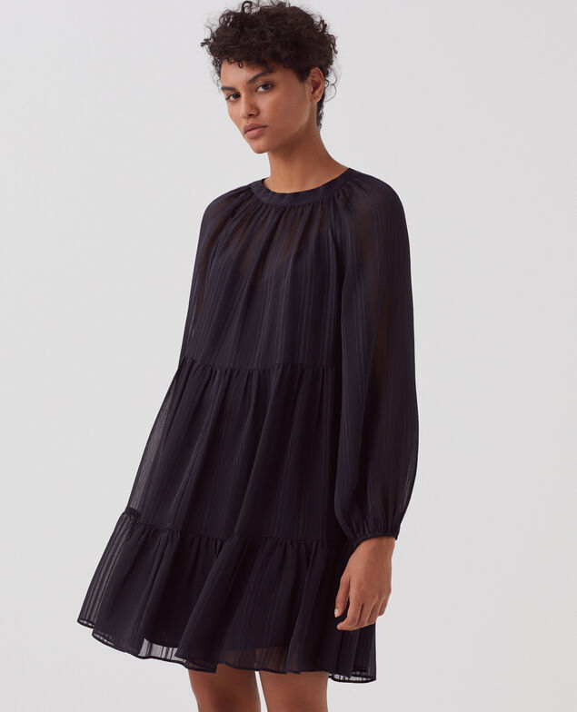 Vestido corto fluido H695 night sky