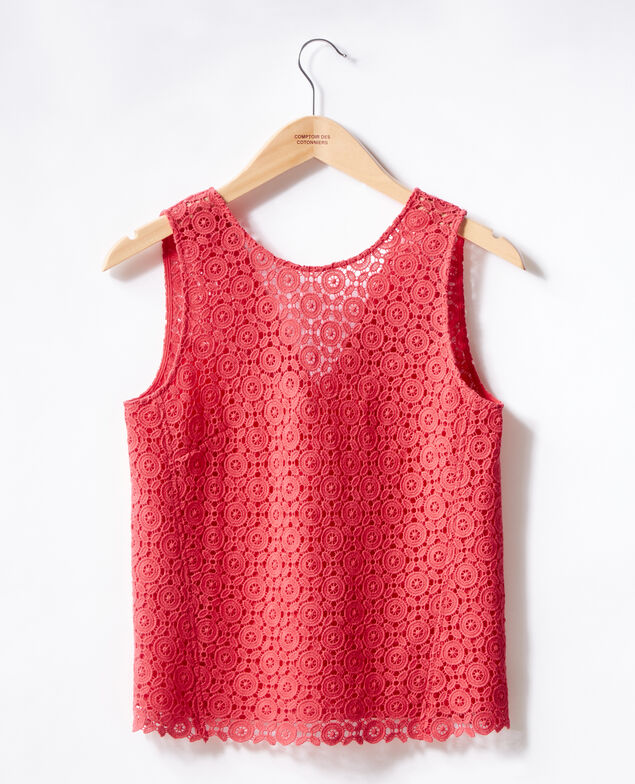 Top con bordado inglés Ultra pink