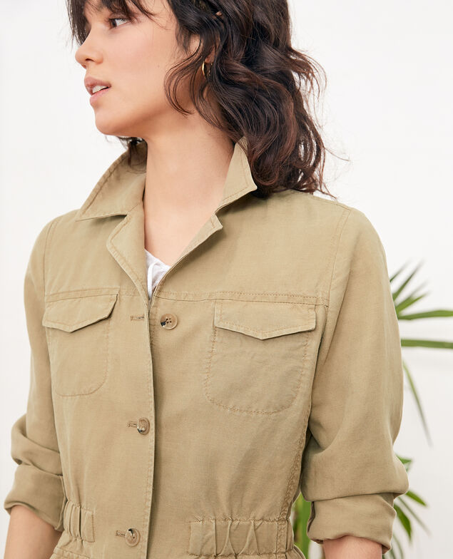 Chaqueta sahariana con lino Mastic