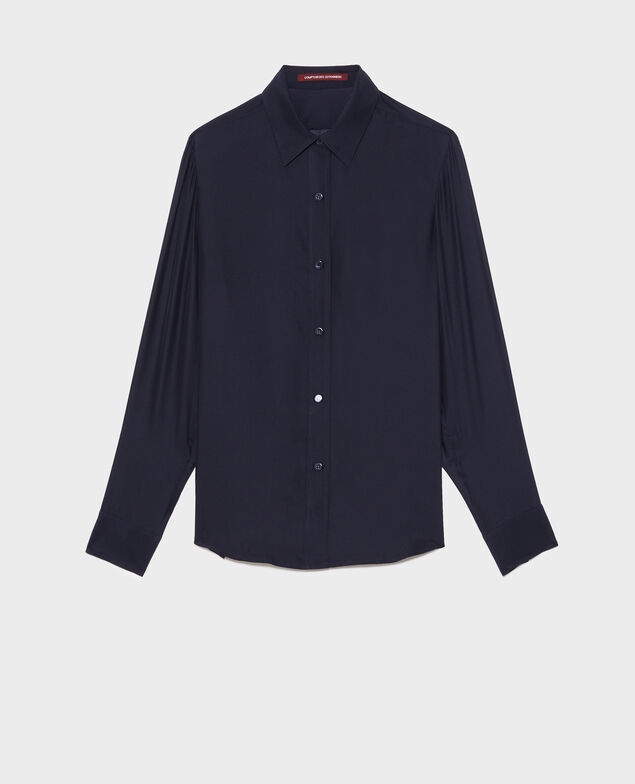  Camisa masculina de seda con manga larga Night sky