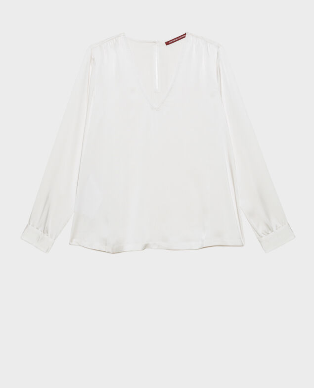 Top de manga larga y cuello de pico Jet stream