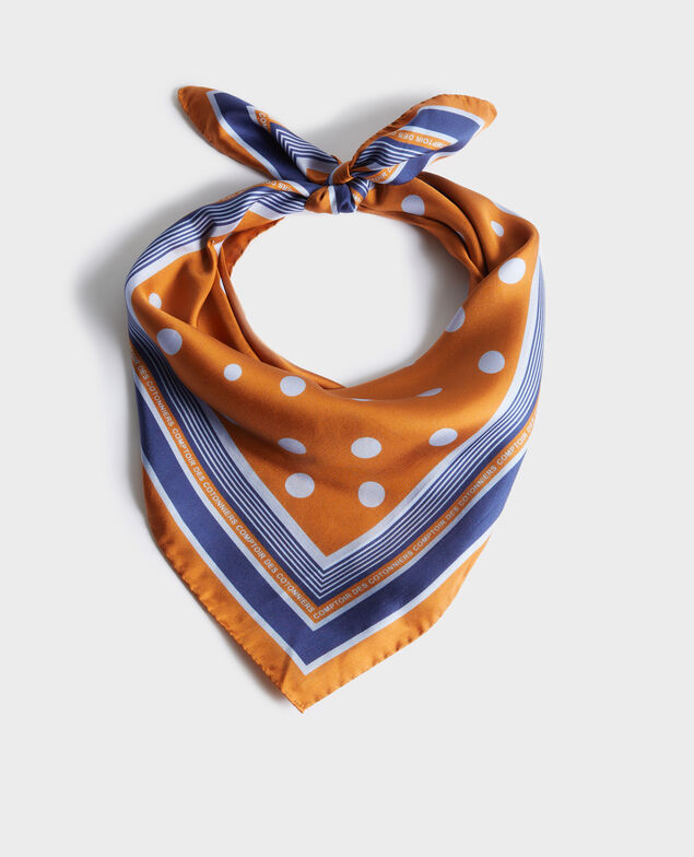 Foulard cuadrado de seda con lunares Pumpkin spice