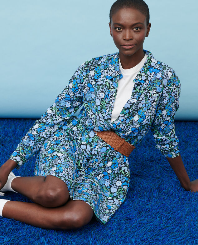 Vestido camisero 98 print blue
