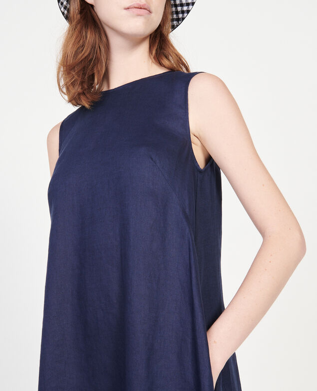 Vestido 100 % de lino Maritime blue