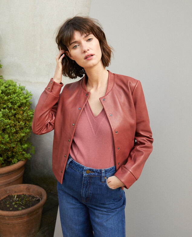 Chaqueta de cuero estilo bomber Cowhide