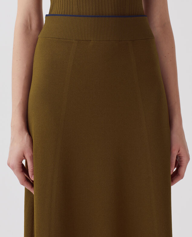 Falda midi de punto J350 breen kaki